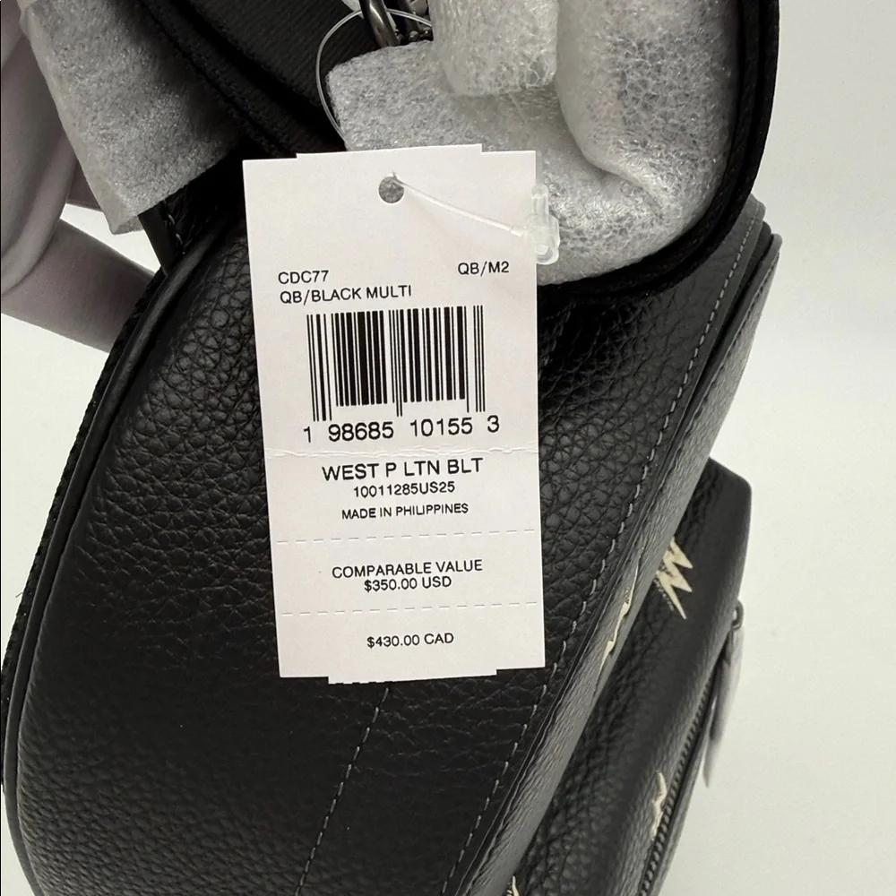 Coach West Pack With Lightning Bolt Print Black